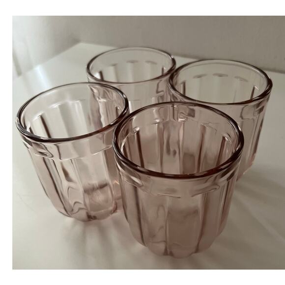 Kate Spade New York Pink Rocks Glass Tumblers Drinkware Excellent Condition